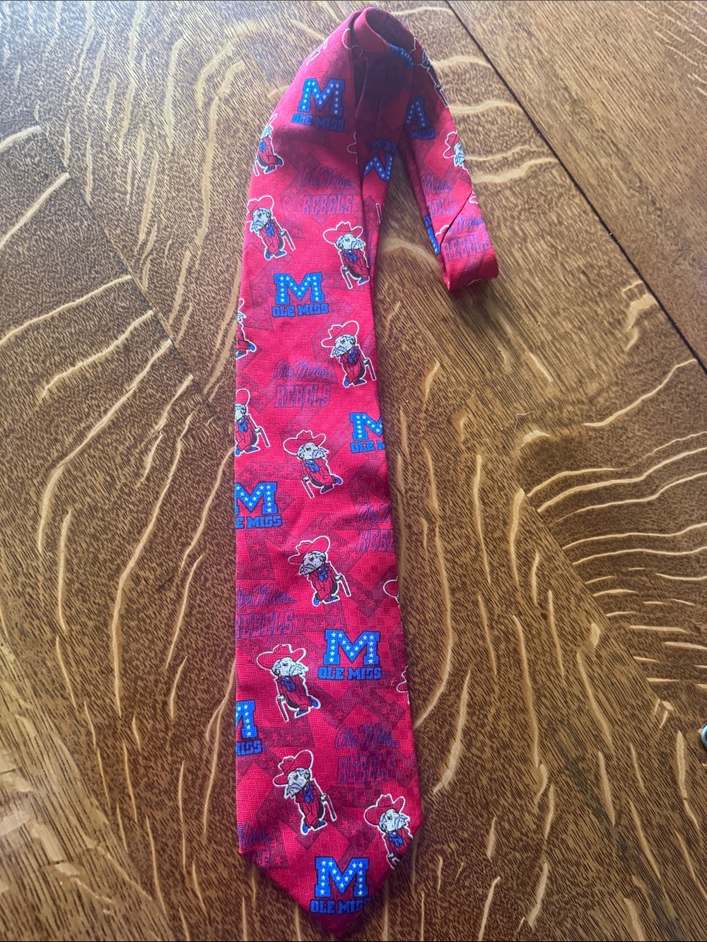 Red Collegiate Mascot Tie